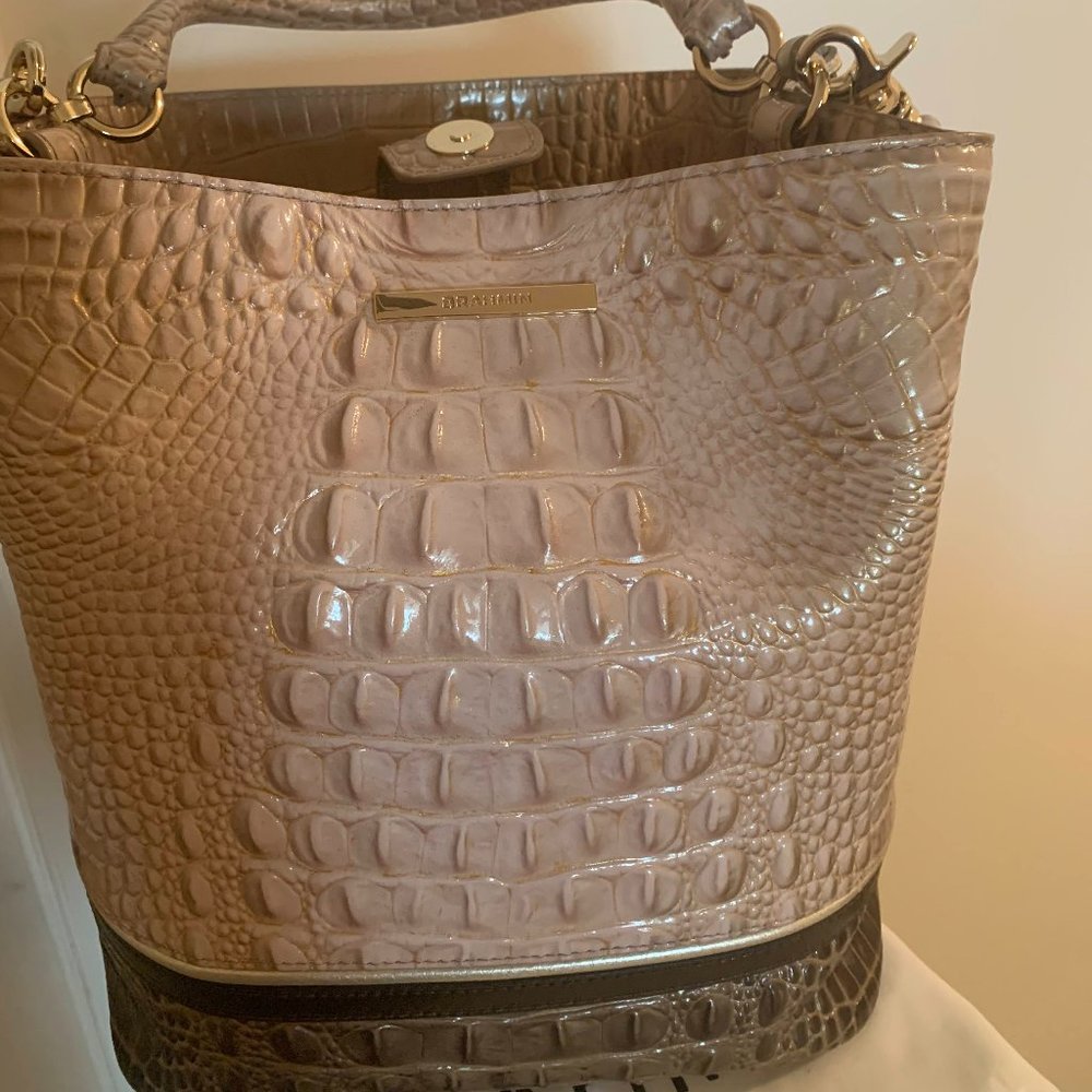 Brahmin Amelia "Bucket Bag"/Chiffon Roseleaf with Crossbody Strap
